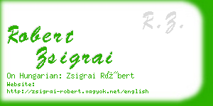 robert zsigrai business card